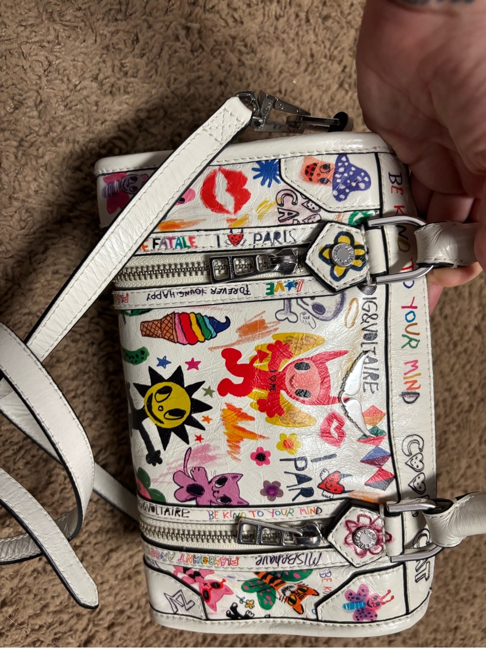 Zadig & Voltaire White Sunny #2 purse RARE - Picture 5 of 9
